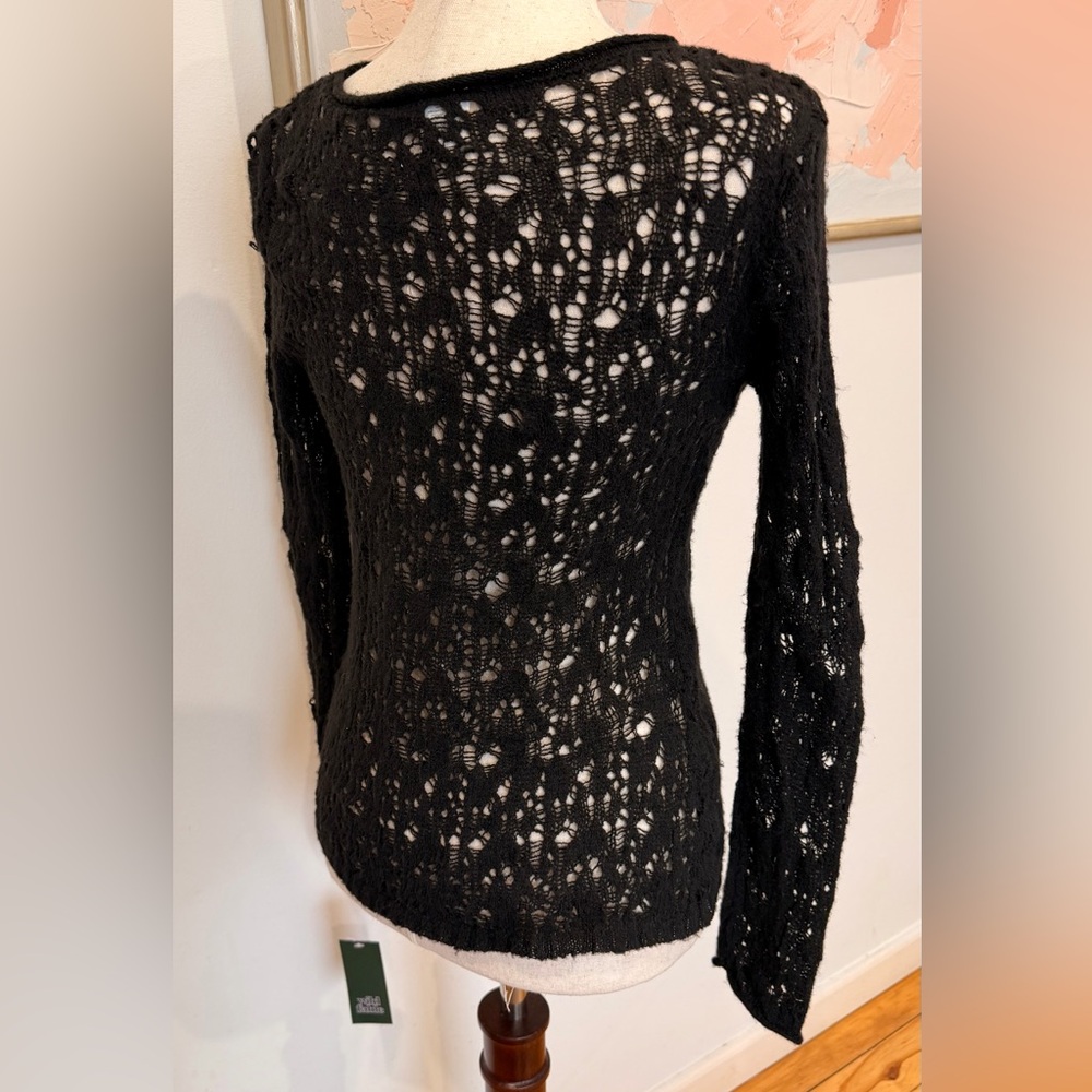 Wild Fable Black Loose Knit Top Medium - Picture 2 of 7